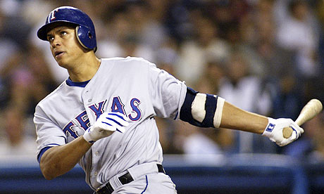 Alex Rodriguez playing for Texas Rangers