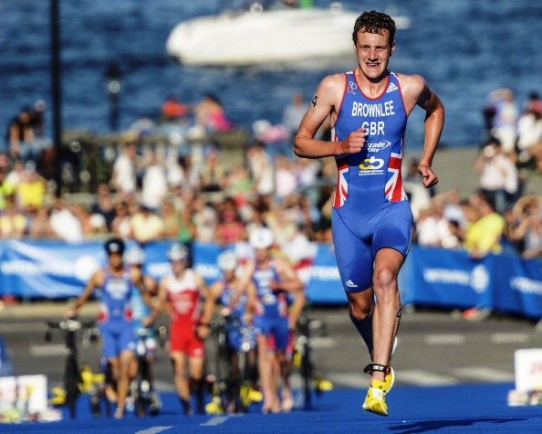 Alistair Brownlee in action in Stockholm during the WTS event
