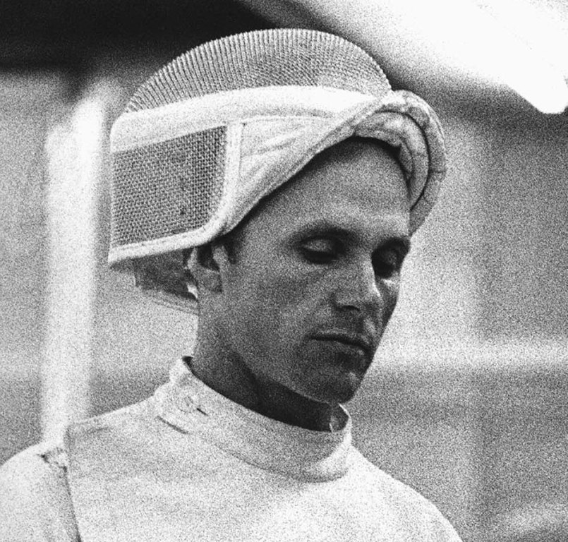Boris Onishchenko, pictured in fencing gear, was disqualified from the modern pentathlon competition at the 1976 Olympics when his épée was found to be rigged to register "hits"