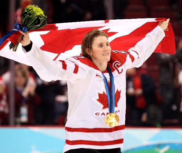Canada's Hayley Wickenheiser celebrates her third consecutive Olympic gold medal at Vancouver 2010 and is hoping to be elected to the IOC Athletes Commission