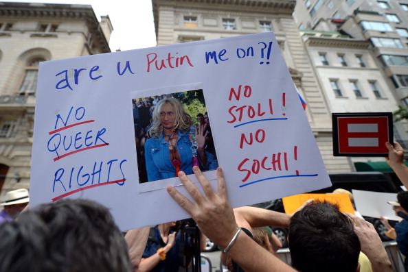 Demonstrators have taken to the streets in protest agains the new Russian anti-gay law