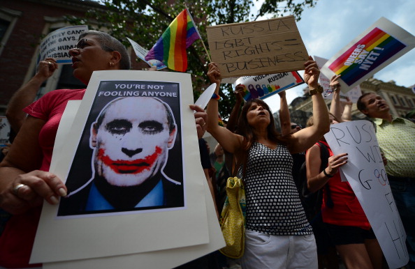 Protests against Russia's anti-gay legislation have taken place all over the world, including outside the Russian Consulate in New York
