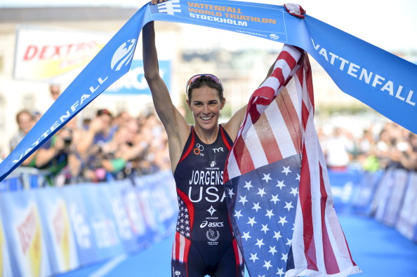 Gwen Jorgensen of the USA has completed her third International Triathlon Union (ITU) World Series win of the season to overthrow Germany's Anne Haug as the leading lady on the rankings table going into next month's Grand Final in London.