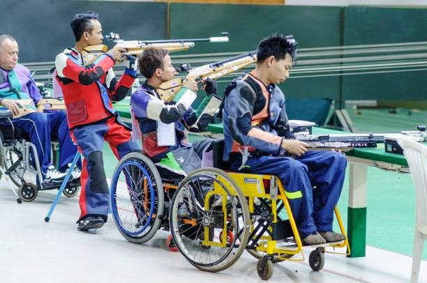 Competitors at the IPC Shooting World Cup in Bangkok