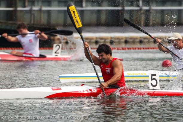 Austria's Mendy Swoboda successfully defended his paracanoe world title today in Duisburg