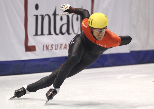 Olivier Jean, whose skate blades were illegally tampered with by Simon Cho at the 2011 World Team Championships