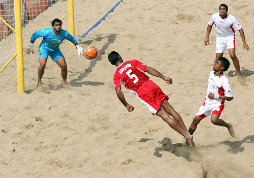 Other sports have adapted to the Beach Games format including football here in 2012