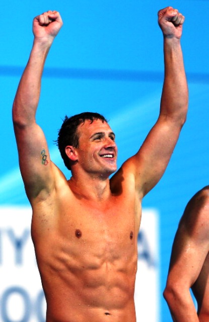 Ryan Lochte celebrates another medal at the swimming World Championships in Barcelona his 23rd medal overall