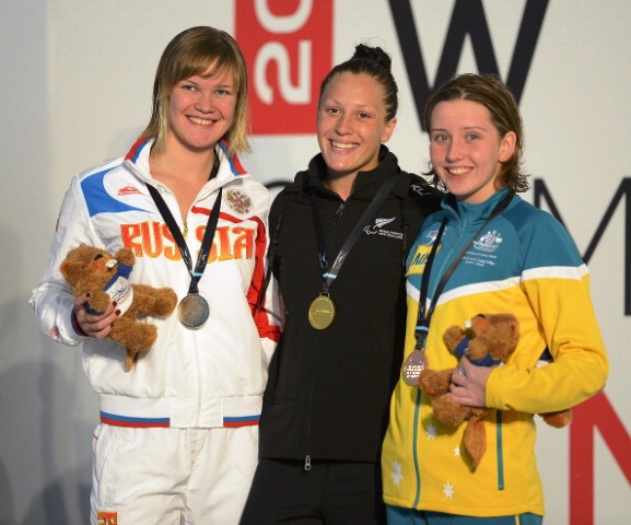 Sophie Pascoe of New Zealand claimed her fourth gold in Montreal in the womens S10 100 metres backstroke