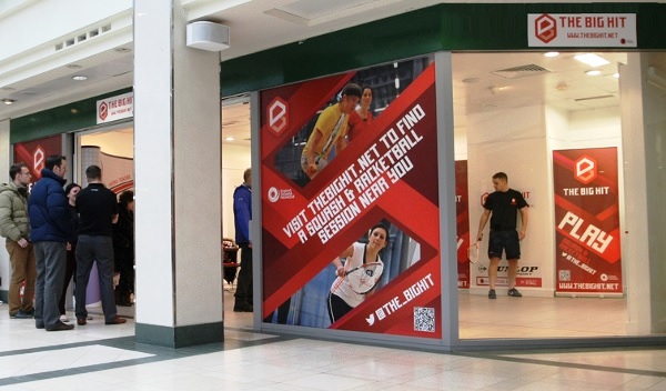 The Big Hit campaign has erected "pop-up" squash courts in shopping centres around the country