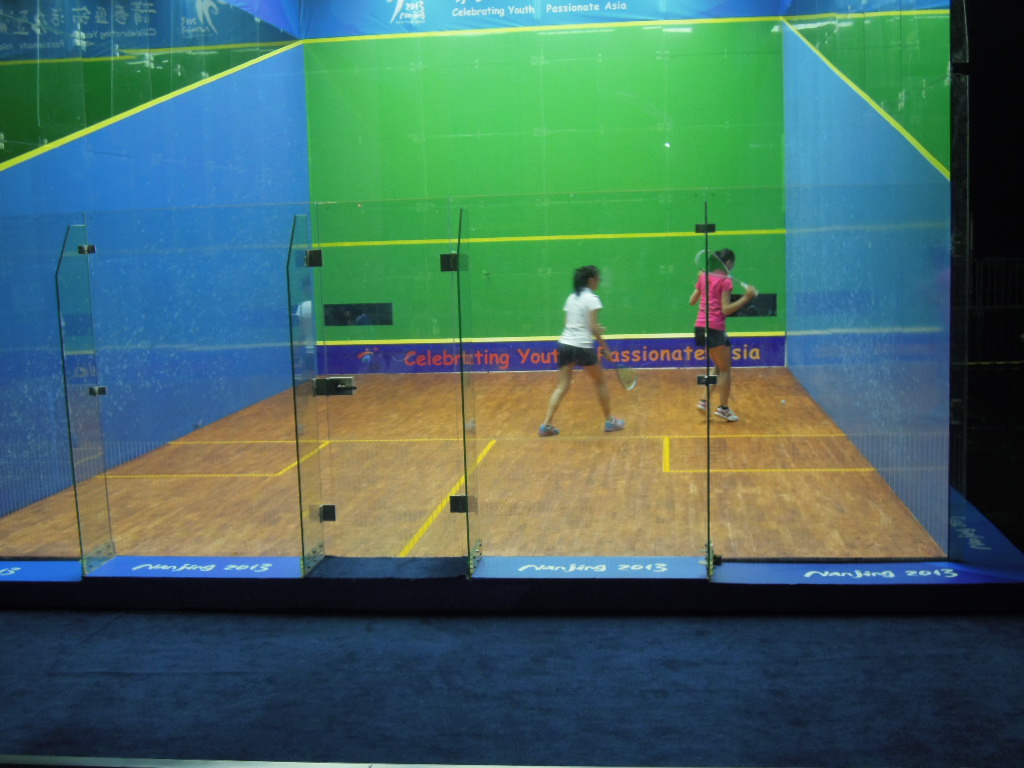 The hotly contested women's squash semi-final in Nanjing