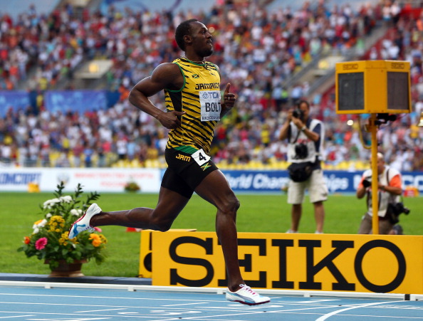 Usain Bolt added the 200m title to the gold medal he had won in the 100m earlier in the World Championships