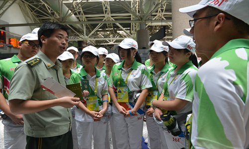 Volunteers at the Nanjing Asian Youth Games