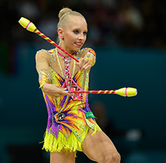 Yana Kudryavtseva took her tally of medals to five at the Rhythmic Gymnastics World Championships in Kyiv by winning the all-round title