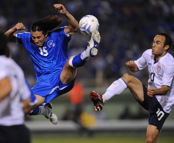 Alfredo Pacheco here in action in 2009 against the United States had scored seven times in over 80 national team appearences before his ban
