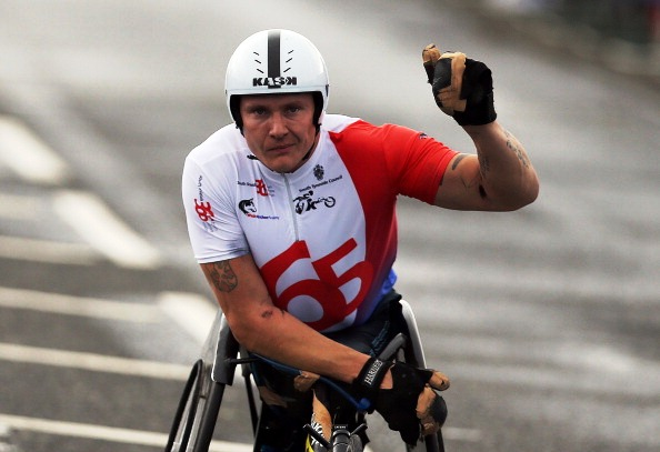 David Weir crosses the line first once again in the Great North Run wheelchair race