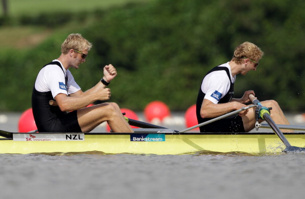 Hamish Bond and Eric Murray seemed to have plenty to spare after dominating the mens pair to secure a record 16th successive victory at Olympic world championship or world cup level