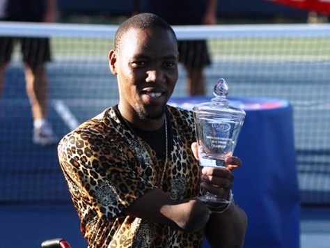 History maker Lucas Sithole with the US Open quads trophy