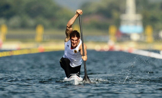 Home favourite Sebastian Brendel triumphed in the C1 5,000m final at the World Championships in Duisburg