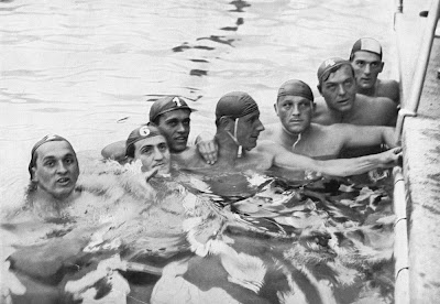 The gold medal winning Hungarian Olympic water polo team at Berlin 1936