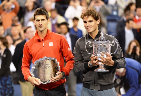 Novak Djokovic (left) and Rafael Nadal have now met for a record 37th time in professional matches