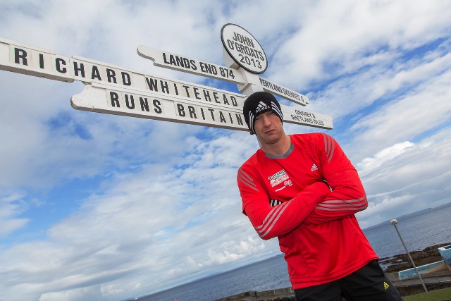 Paralympic champion Whitehead began his 40 marthons in 40 days trek in John O'Groats on August 13