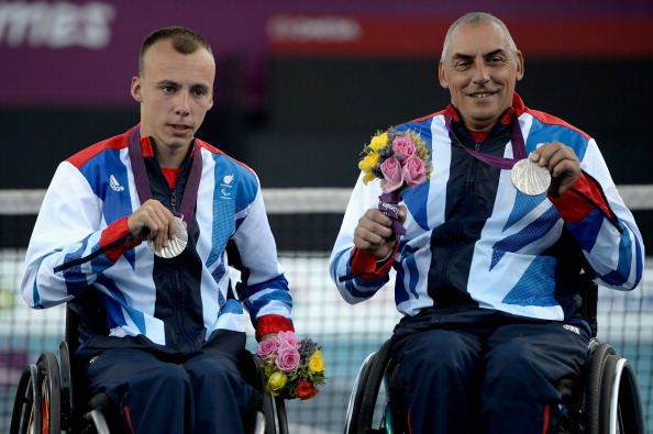 Andy Lapthorne (left) and Peter Norfolk (right) won silver in the men's quad doubles at London 2012