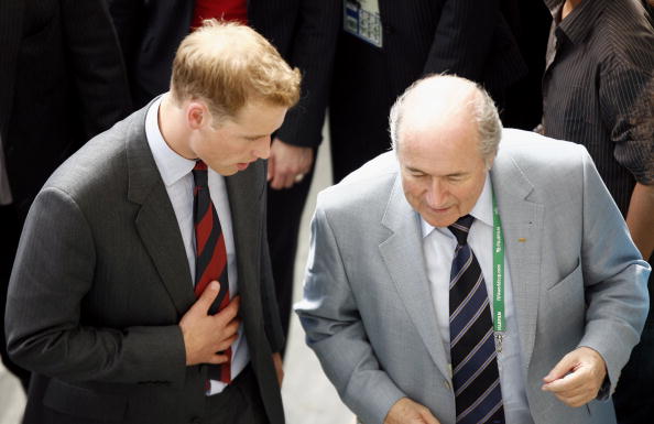 Prince William, pictured here with FIFA President Sepp Blatter, was promised votes that did not materialise when England bid to host the 2018 World Cup