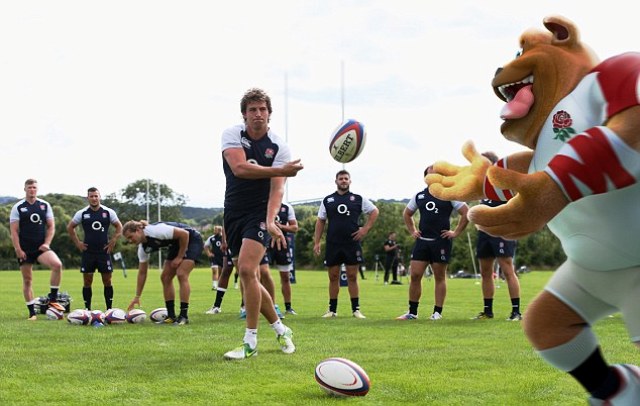 Ruckley gets stuck into training with the England squad