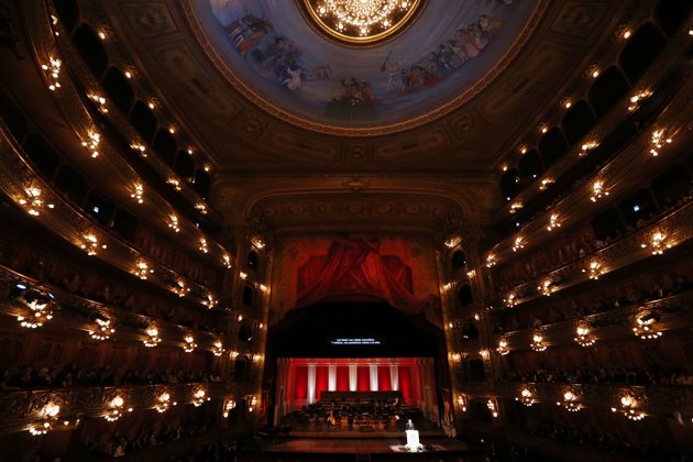 The Olympic Hymn at Teatro Colón in Buenos Aires omitted references to wrestling, which is currently trying to retain its place on the programme after Rio 2016