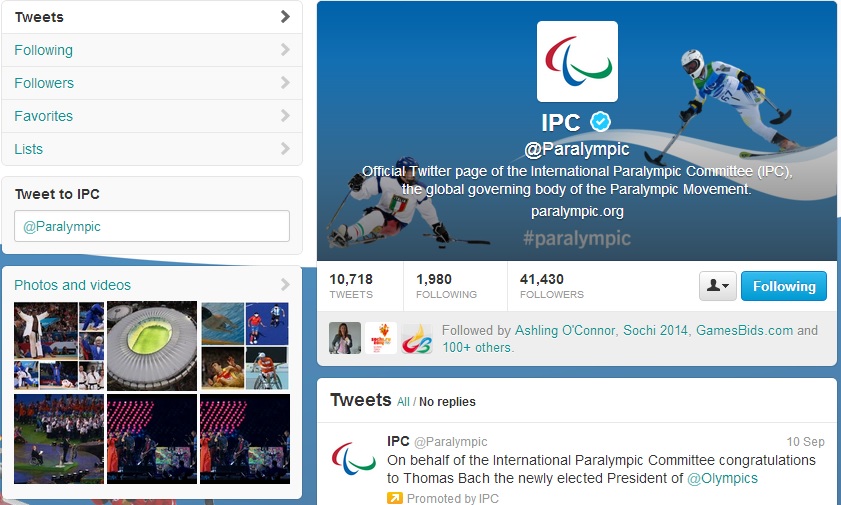 The IPC is encouraging people to share their Sochi 2014 experiences online through social media