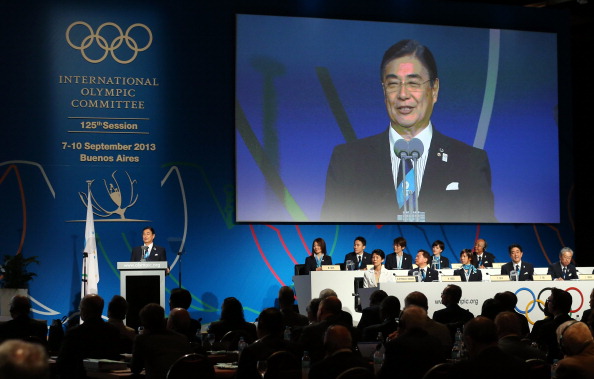 Tokyo 2020 chief executive Masato Mizuno speaks during the bid presentation 