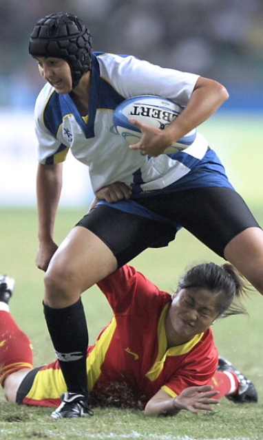 Two tries from Lyudmila Sherer helped see the Kazakhstan women over the line against Japan in the Asian 2014 WRWC qualifier