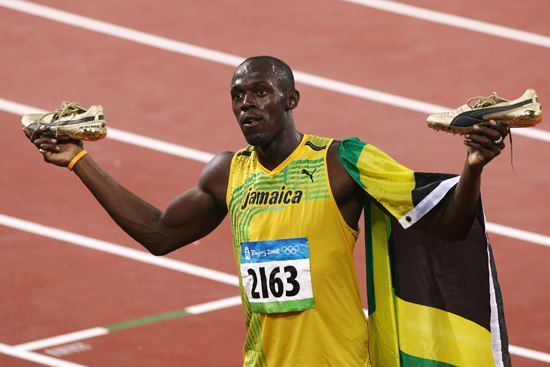 Usain Bolt with Puma shoes