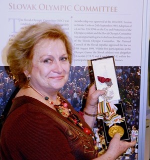 Věra Čáslavská has donated two of her seven Olympic gold medals to the Slovak Museum of Physical Culture