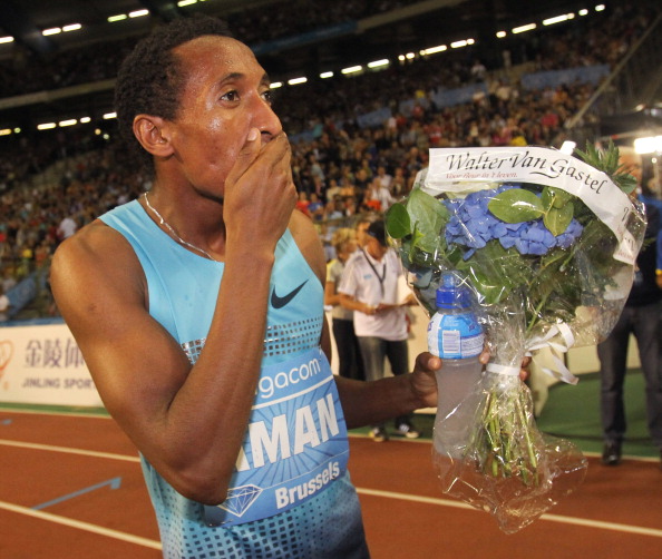 Ethiopia's world champion Mohammed Aman is left stunned after setting a national 800 metres record
