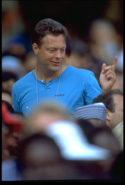 Ben Johnson's coach Charlie Francis, seen here after his charge's victory in the 1988 Olympic 100m final, believed doping was required to put his athletes on a level playing field with their rivals