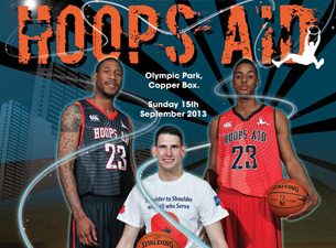 The first Hoops Aid celebrity charity basketball match will take place at the Copper Box Arena this Sunday 