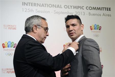 Sergio Martinez (right), pictured with Madrid 2020 bid leader Alejandro Blanco, the Argentinean boxer formed another part of the Spanish capital's campaign
