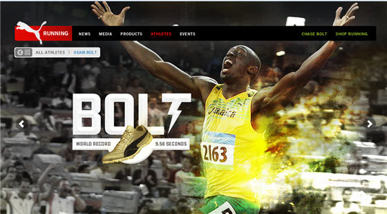Usain Bolt has been sponsored by Puma since 2003 and been the face of its marketing campaigns since winning three Olympic gold medals at Beijing 2008