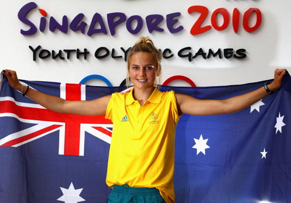 Pole vaulter Liz Parnov was flag bearer for Australia at the first Youth Olympic Games in 2010, one of Jacques Rogge's legacies