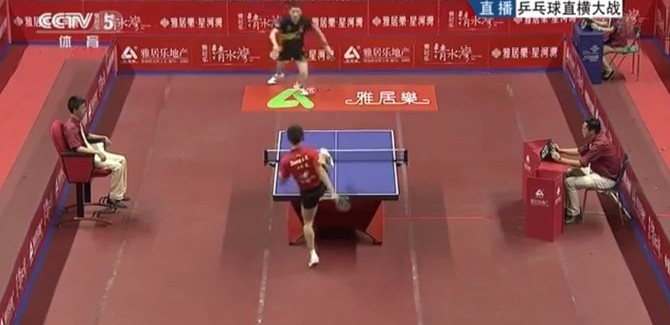World and Olympic champion Zhang Jike pulled off this audacious point-winning shot with his foot at the ITTF World Championships in May