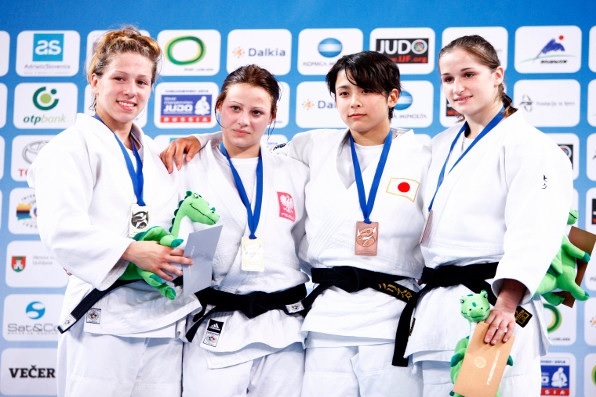 Arleta Podolak of Poland won gold in the womens -57kg division at her last ever Junior World Championships