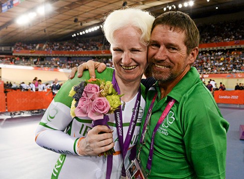 Denis Toomey with Catherine Walsh at London 2012 where she won two medals, a silver and a bronze