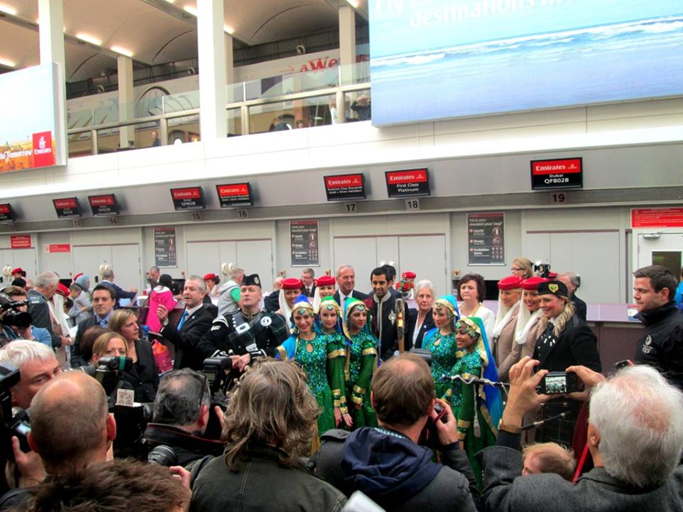 There was plenty of interest at Glasgow Airport as the Queen's Baton prepared to leave for New Delhi, host of the 2010 Commonwealth Games