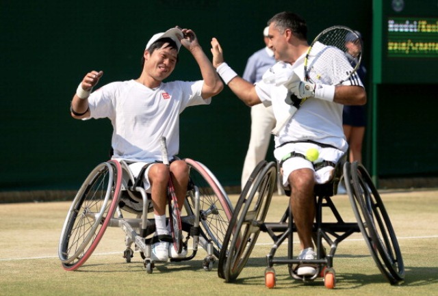 Japan's Shingo Kunieda and Stephane Houdet of France will be out to defend their Wimbledon title next year