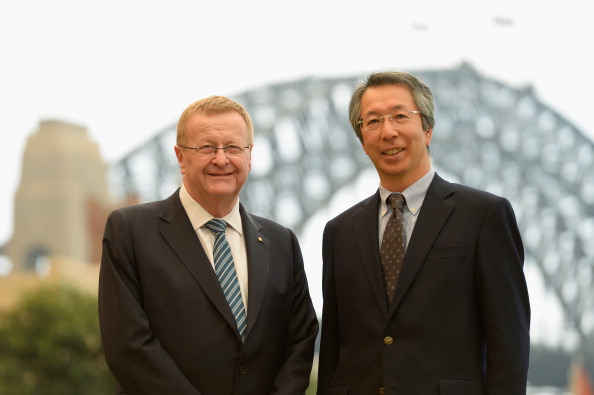 John Coates poses with the Japanese Ambassador in Sydney