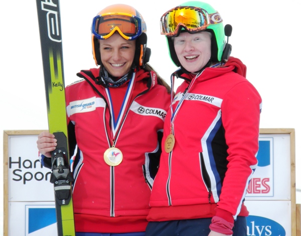 Kelly Gallagher, with guide Charlotte Evans, was the first British athlete to win a medal at the IPC Alpine Skiing World Championships