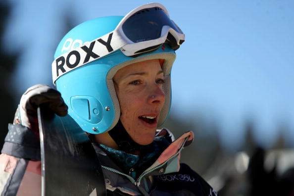 Leslie McKenna competing at a World Cup event in 2009 as part of her long and successful snowboarding career