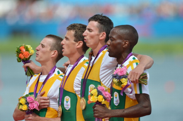 Matthew Brittain Sizwe Ndlovu James Thompson and John Smith won South Africas first ever Olympic rowing gold medal at the 2012 Olympic Games